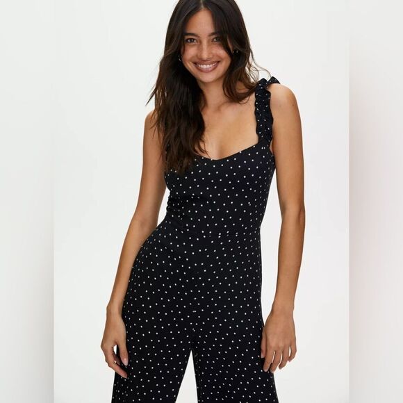 Aritzia Pants - NWOT Aritzia Sunday Best Flirt Ruffle Polka Dot Jumpsuit